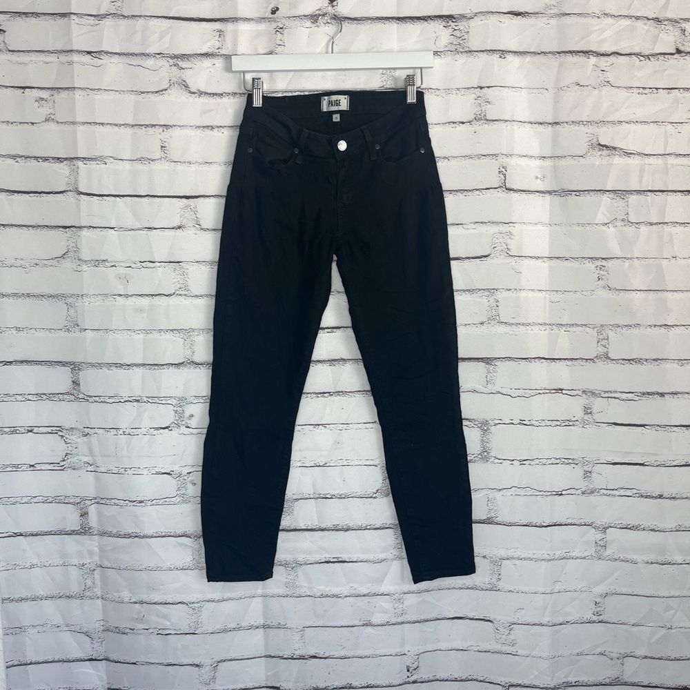 Paige Verdugo Crop Skinny Jeans Mid Rise Black Women’s Size 26 Stretch Denim